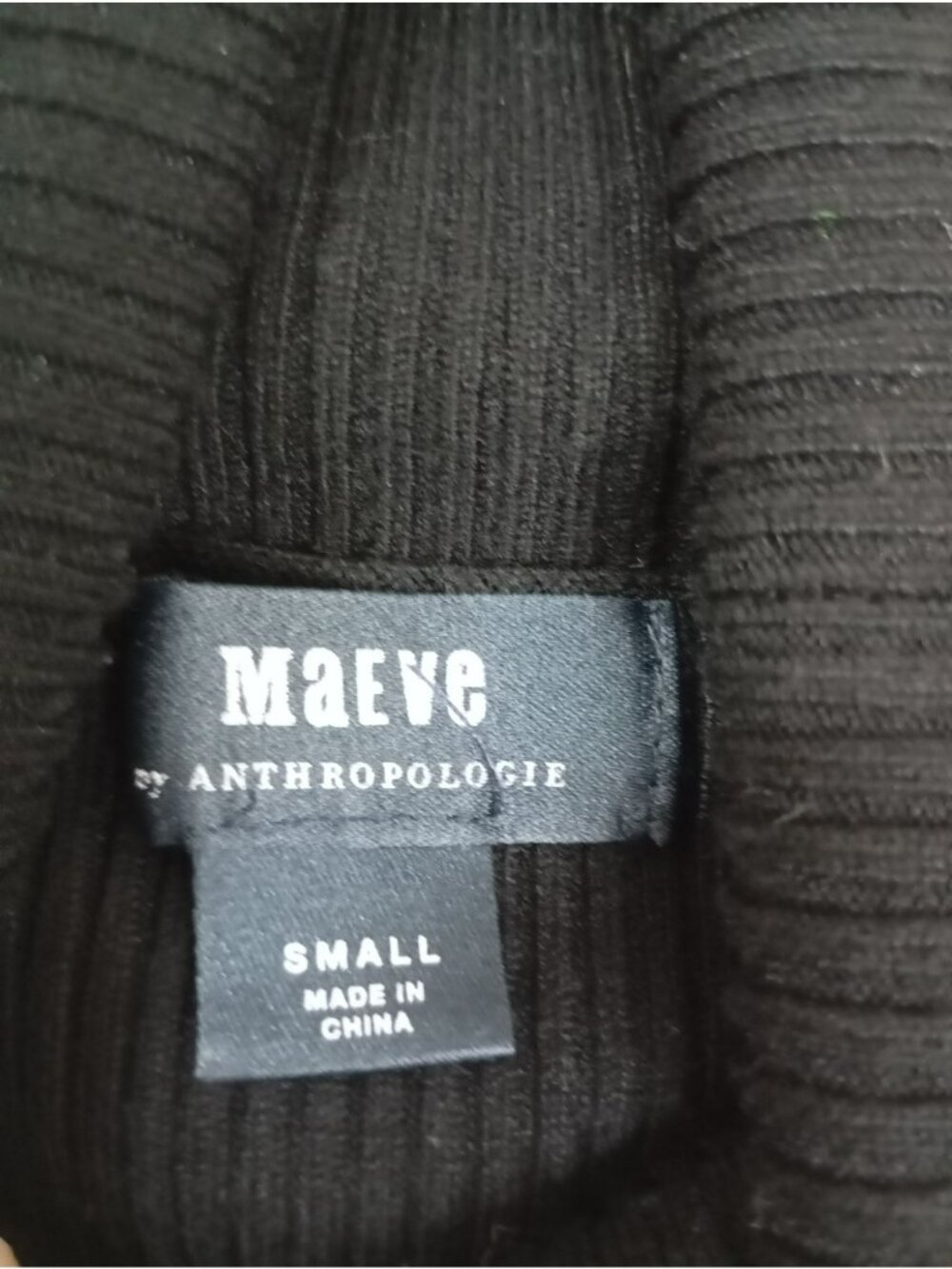 Maeve Anthropologie Black Ribbed Turtleneck Sweater Small With Button Cuffs - Picture 3 of 7
